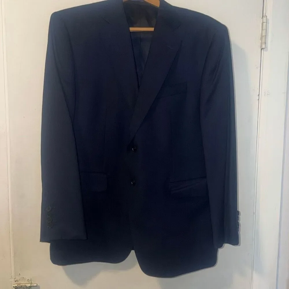 CHARLES TYRWHITT Navy Blue Wool Suit-42S 36x30
